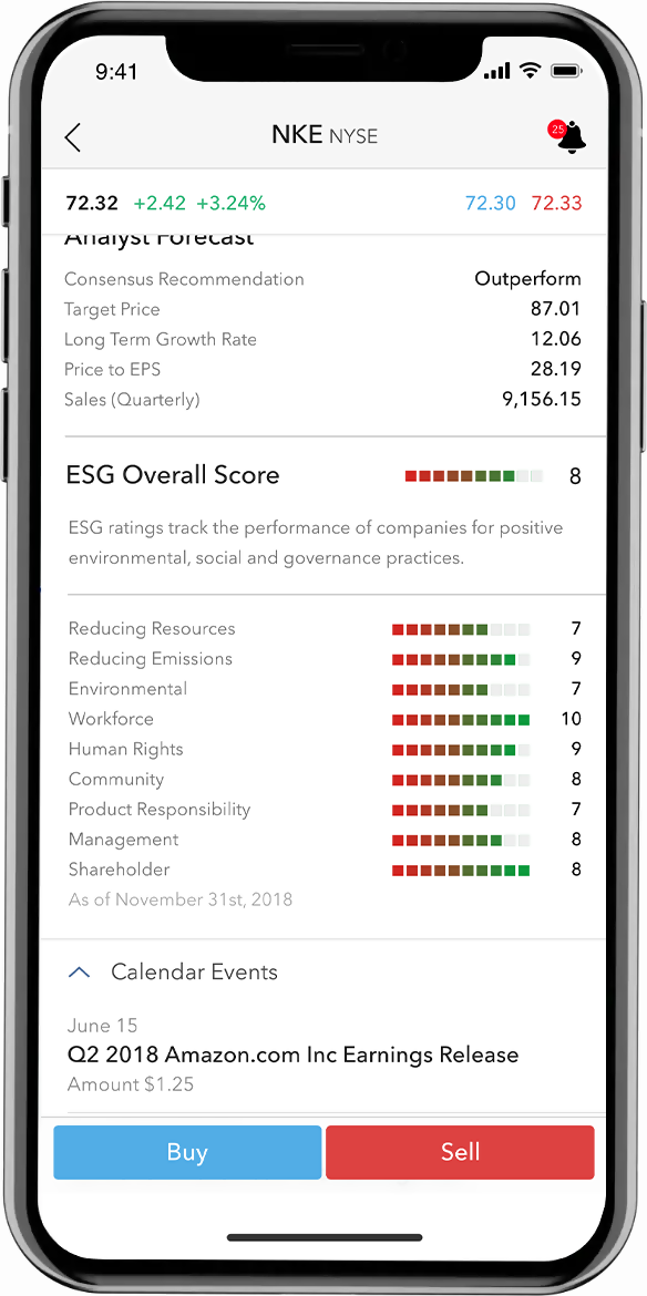 ESG 샘플 스크린 표시 (iPhone) 